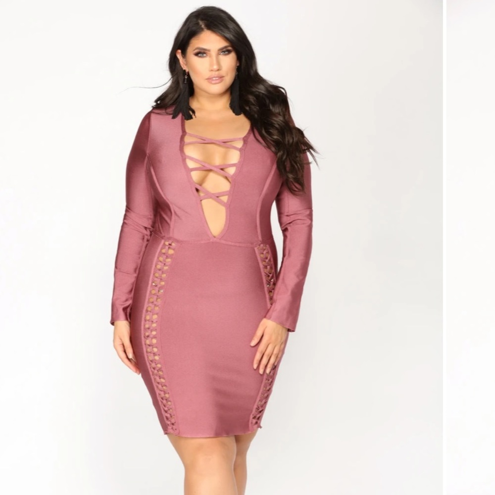 Long sleeve bandage dress